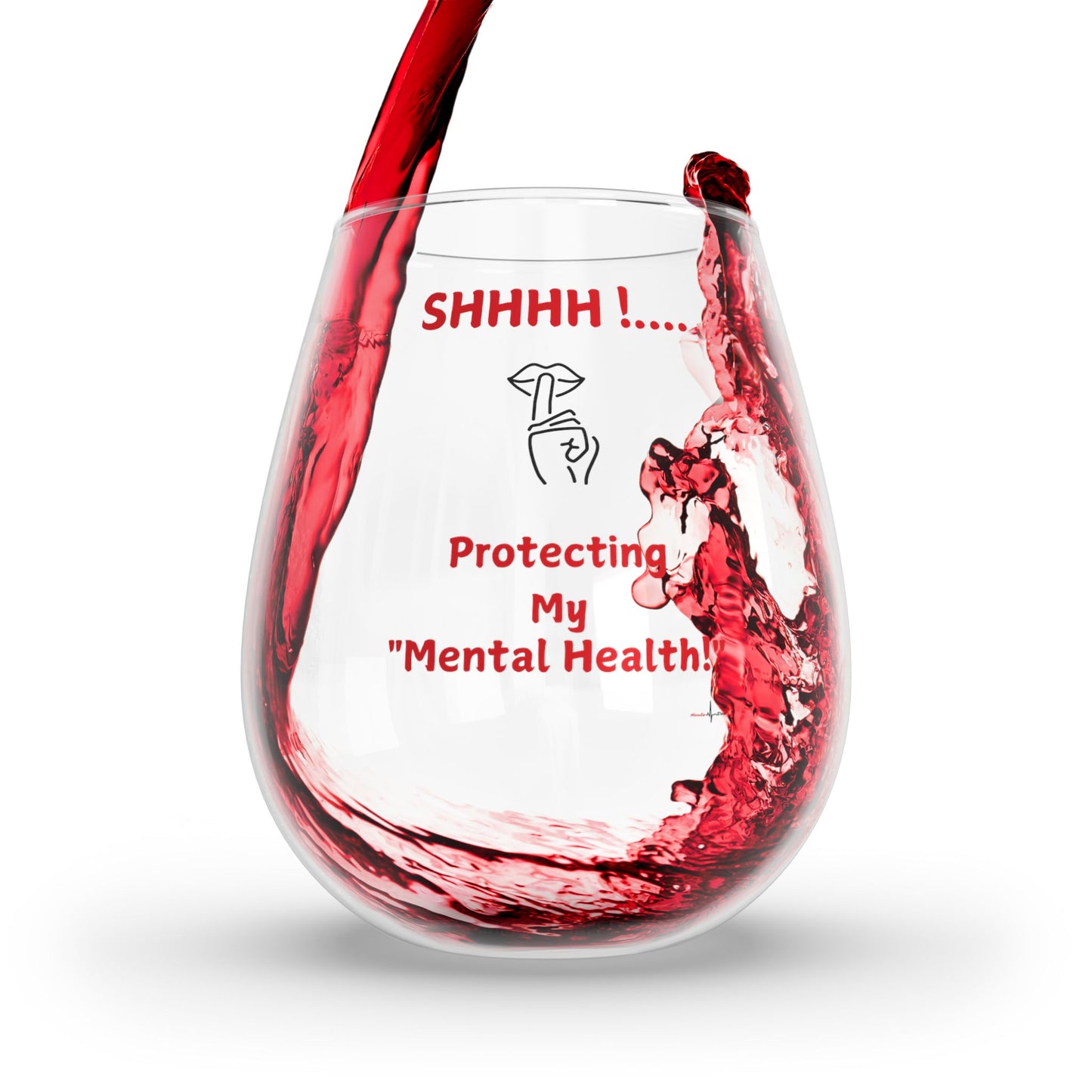 Protecting Mental Health Stemless Wine Glass, 11.75oz