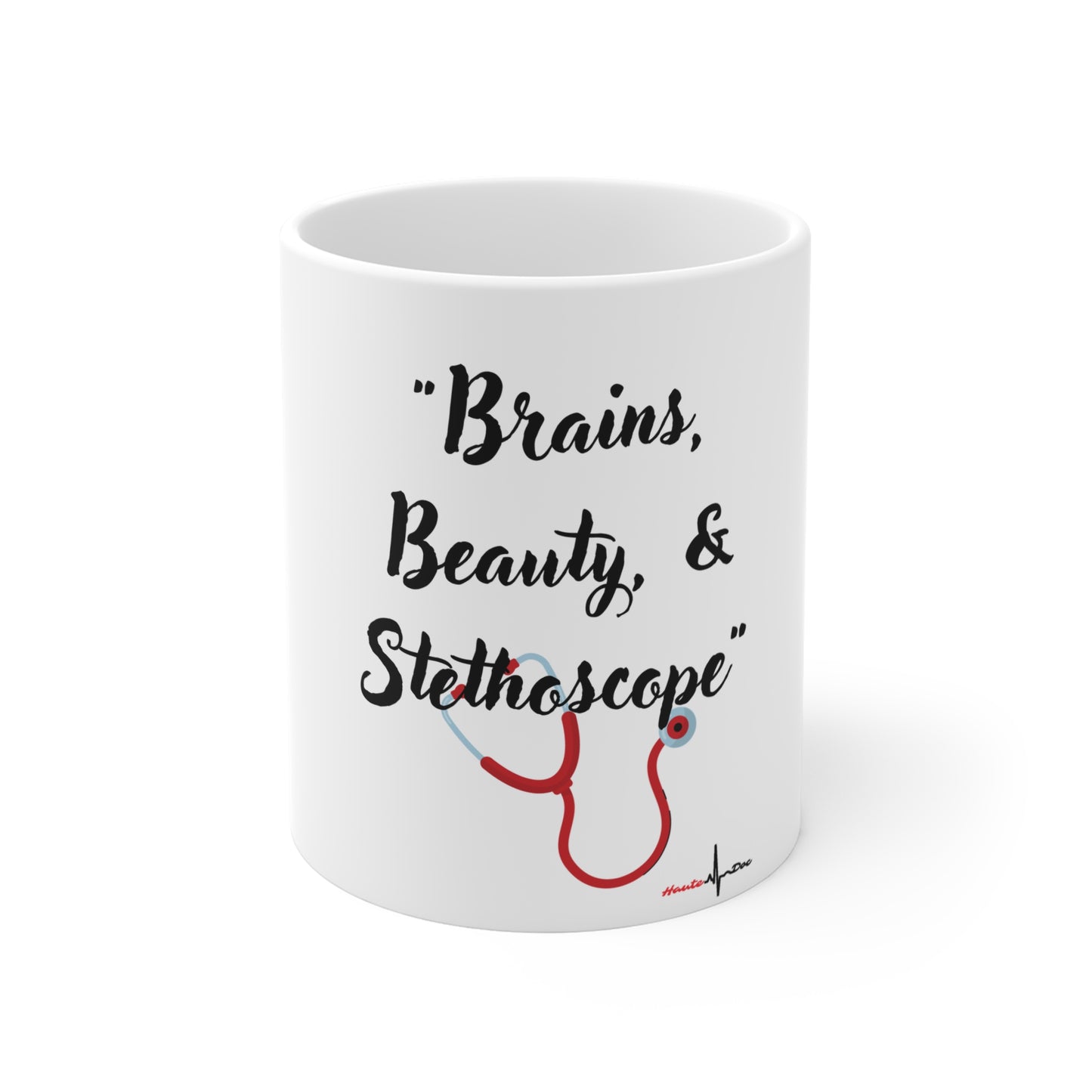 Beauty Brains Stethoscope 11oz mug