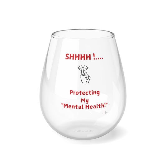 Protecting Mental Health Stemless Wine Glass, 11.75oz